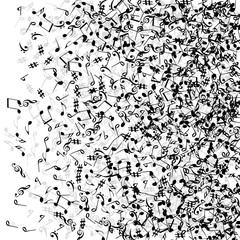 Vector Confetti Background Pattern. Element of design. Music Signs on a black Background