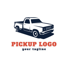 Pick up truck car vector logo template