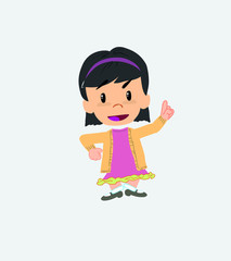 Asian girl talking very determined and optimistic.