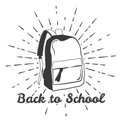 Back to school. School bag.  illustration