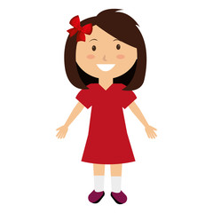 cute and little girl with bow vector illustration design