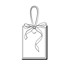 Blank monochrome ribbon banners with contour of label. isolated 