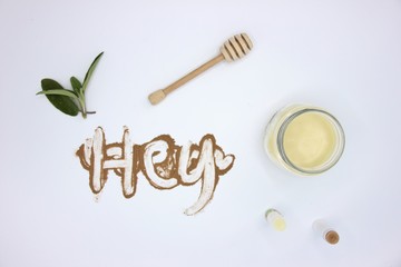 Hey writing with cocoa for handmade lip balm with beeswax