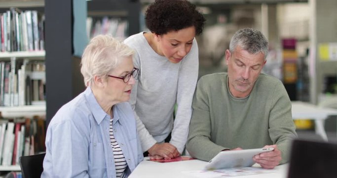 Seniors on computer skills course
