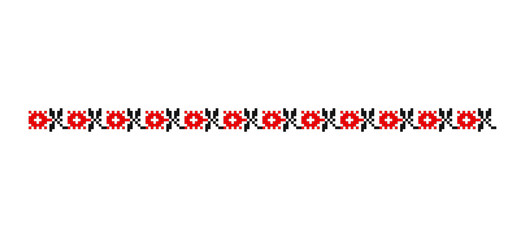 Traditional Romanian folk art knitted embroidery pattern