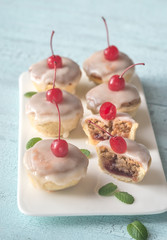 Bakewell tarts with cherry