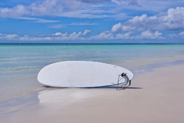 Fototapeta na wymiar Paddleboard are laying over the ocean