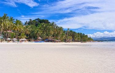 White beach view on Boracay, Philippines