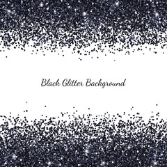 Black and white glitter background. Vector