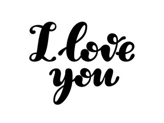 I love you lettering isolated on white background
