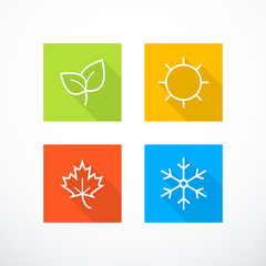 Set of season icons. Vector illustration