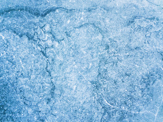 Aerial view of frozen lake. Ice from drone view. Dam Ceske Udoli near Pilsen, Czech republic, European union. Background texture concept.