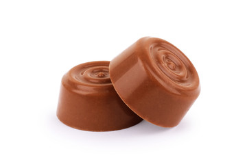 Assortment of chocolate candies sweets isolated on a white background