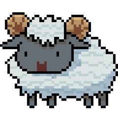 vector pixel art sheep
