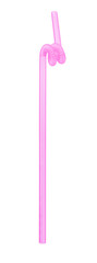 pink straw isolated on white background
