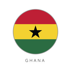Ghana flag round circle vector icon