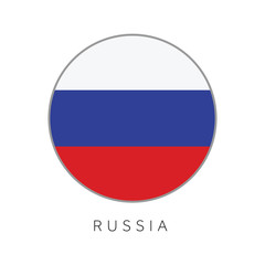 Russia flag round circle vector icon