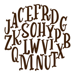 Hand drawn vector alphabet. Calligraphy letters for your design