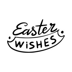 Happy Easter lettering. Greeting card template. Hand drawn modern calligraphy style. Vector illustration