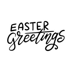 Easter hand written phrase. Modern brush calligraphy. Vector isolated illustration on white background
