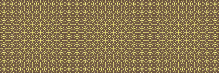 horizontal abstract geometric design of gold lines on brown for pattern and background,vector illustration