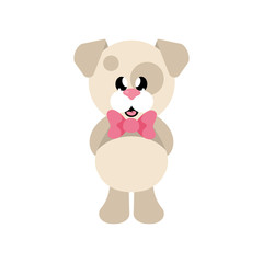 cartoon cute dog with tie