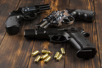 cartridges, revolvers, pistols
