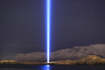 Imagine peace tower, Iceland. - obrazy, fototapety, plakaty