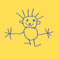 Kindertekening kopvoeter