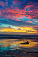 Amazing sunset on a tropical beach