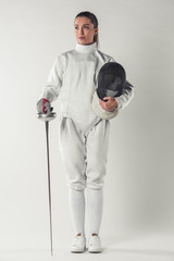 Beautiful female fencer