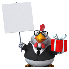 Fun chicken - 3D Illustration