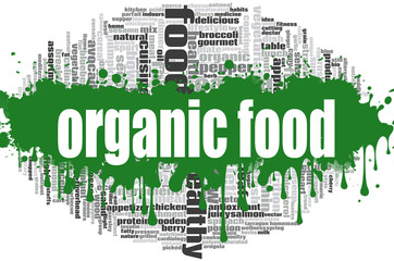 Organic food word cloud