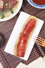  Sausage with sticky rice is a popular street food in Taiwan