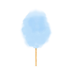 Realistic cotton candy.  Vector isolated  illustration on white background.