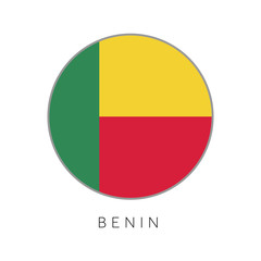 Benin flag round circle vector icon