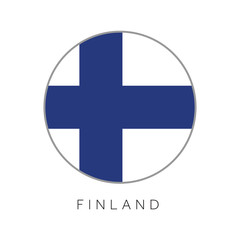 Obraz premium Finland flag round circle vector icon