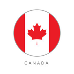 Fototapeta na wymiar Canada flag round circle vector icon