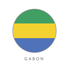 Gabon flag round circle vector icon