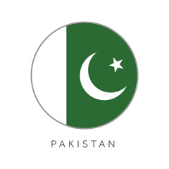 Pakistan flag round circle vector icon