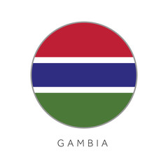 Gambia flag round circle vector icon
