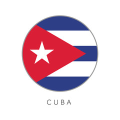 Cuba flag round circle vector icon