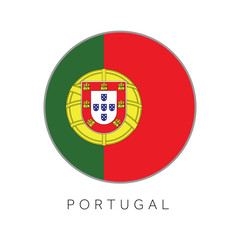 Portugal flag round circle vector icon