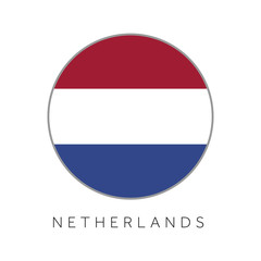 Netherlands flag round circle vector icon