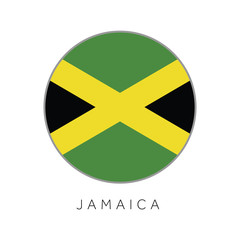Jamaica flag round circle vector icon