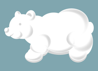 Fluffy cloud in shape of friendly bear silhouette