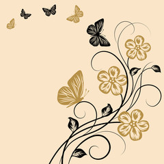 Fototapeta premium Simple floral background