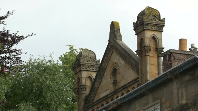 The top of an old building