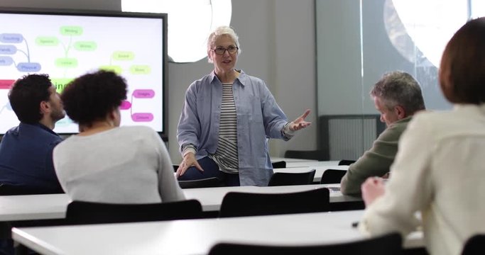 Mature students on adult education course