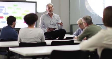Mature students on adult education course
